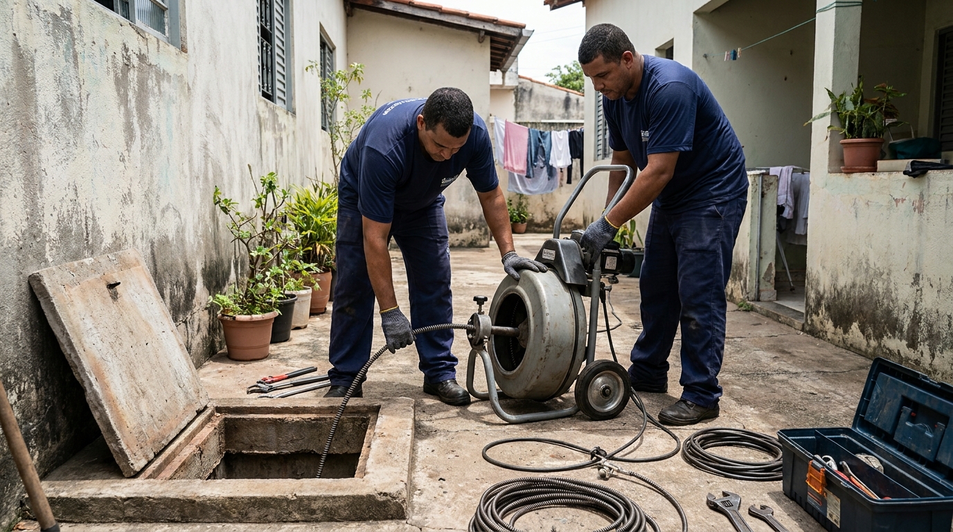 Desentupimento de rede de esgoto em Rio Branco‑AC