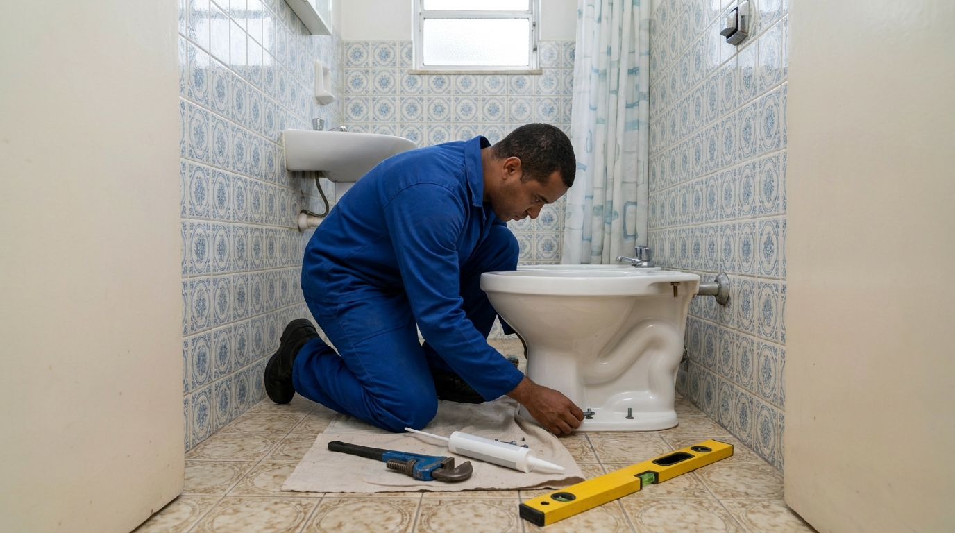 Instalação de vaso sanitário residencial em Rio Branco‑AC